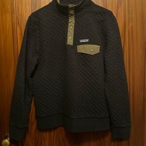 Patagonia women’s charcoal quilted ¼ snap pullover.  Size large